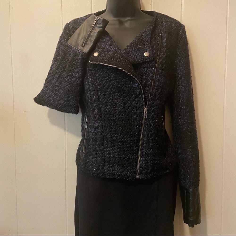 Moto Blazer Faux Leather / Sweater by Victoria Secret sz 6